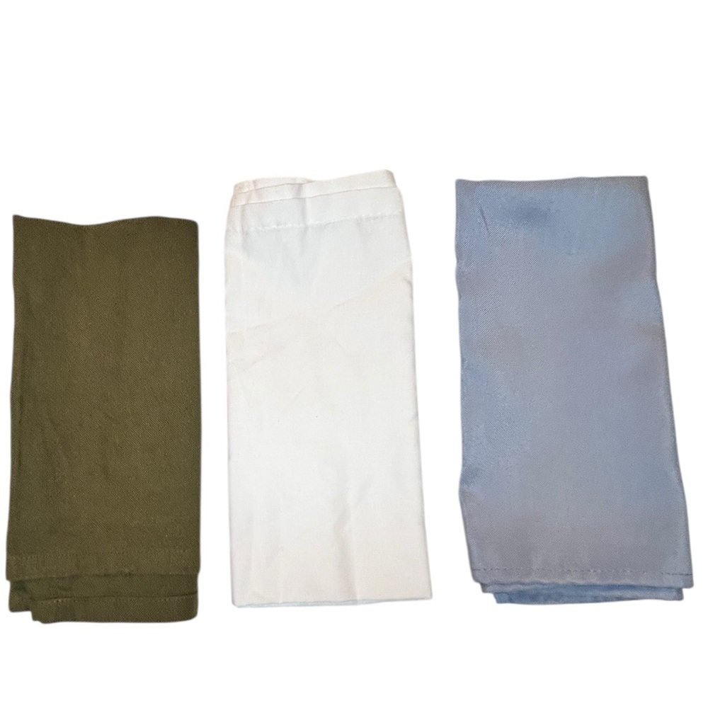Unbranded Napkins - 3 sets of 4 - Blue/White/Green